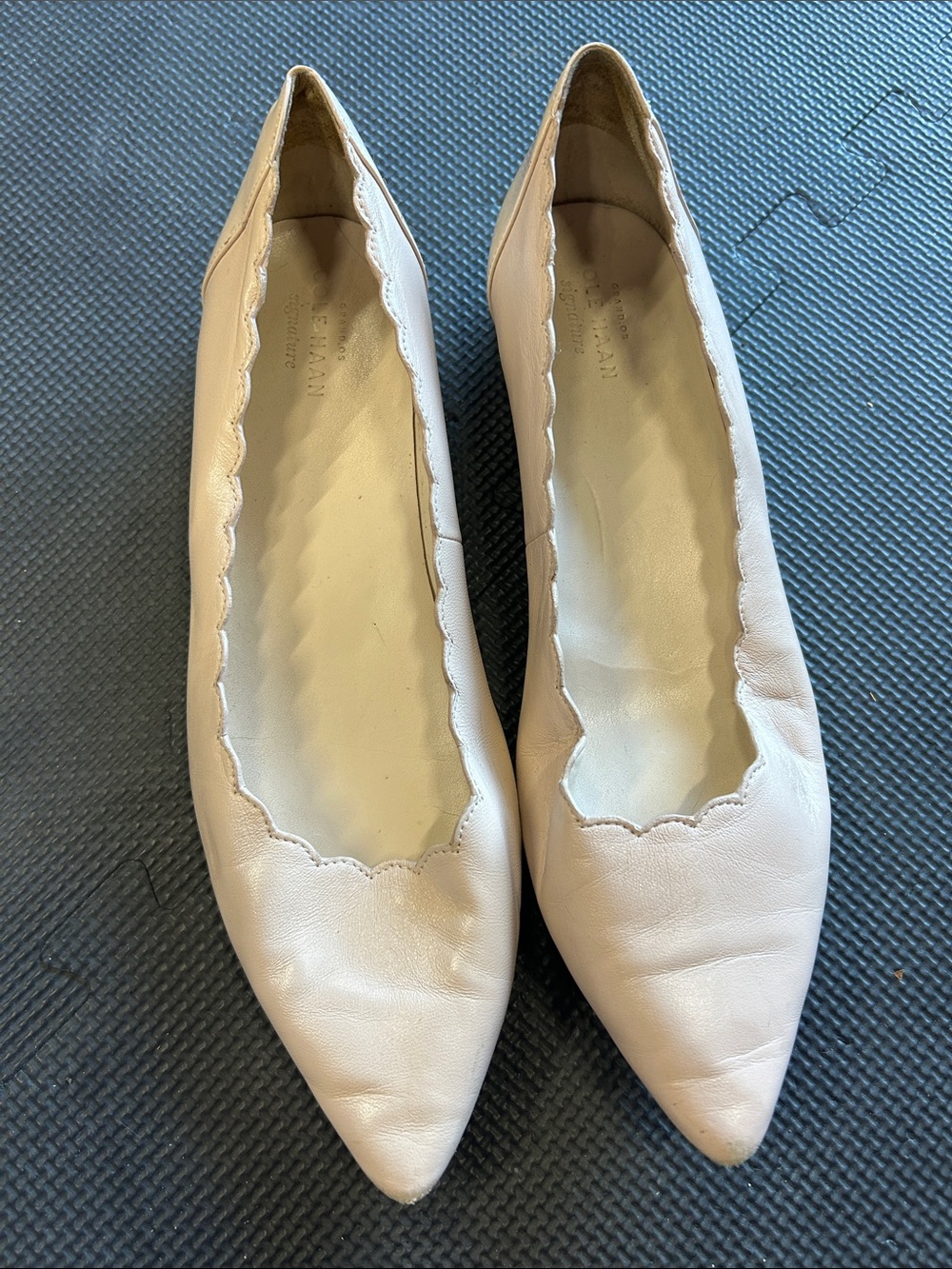 Cole Haan Women’s Pointed Toe Scalloped Ballet Flats